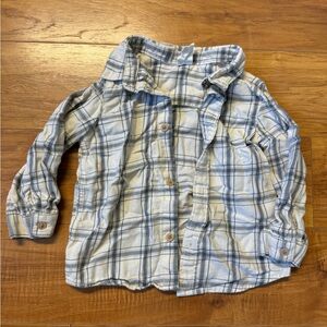 H&M Baby Plaid Button-Down Shirt - Light Blue and White